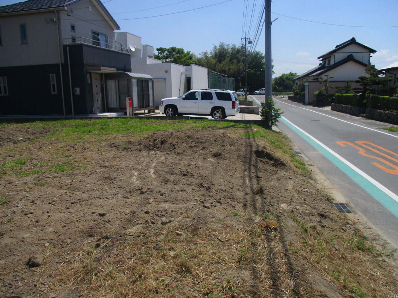 写真：駐車場施行前の更地 - 福田造園の施行事例（愛知県豊田市）
