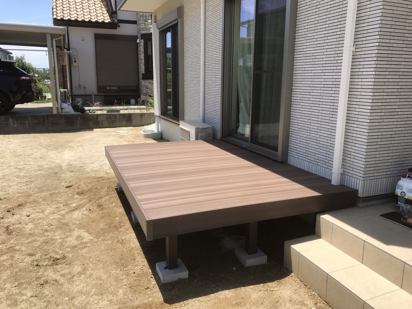 写真：ウッドデッキ施工後の庭02 - 福田造園の施行事例（愛知県豊田市）