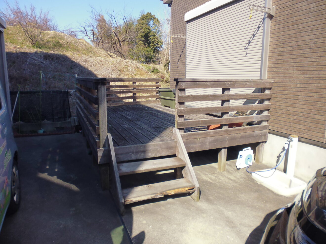 写真：リフォーム前のウッドデッキ01 - 福田造園の施行事例（愛知県豊田市）