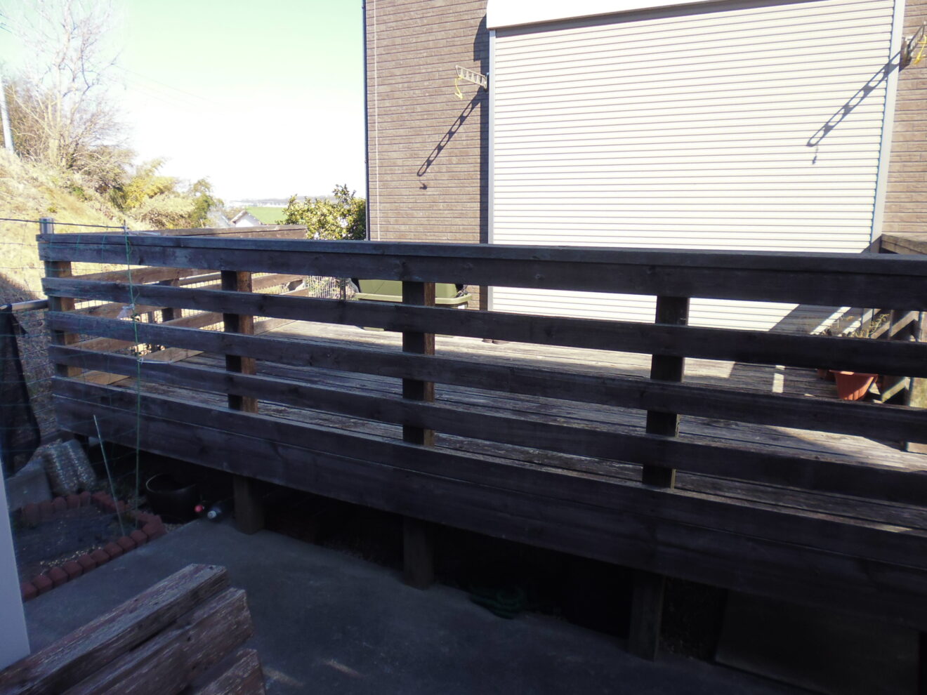 写真：リフォーム前のウッドデッキ02 - 福田造園の施行事例（愛知県豊田市）