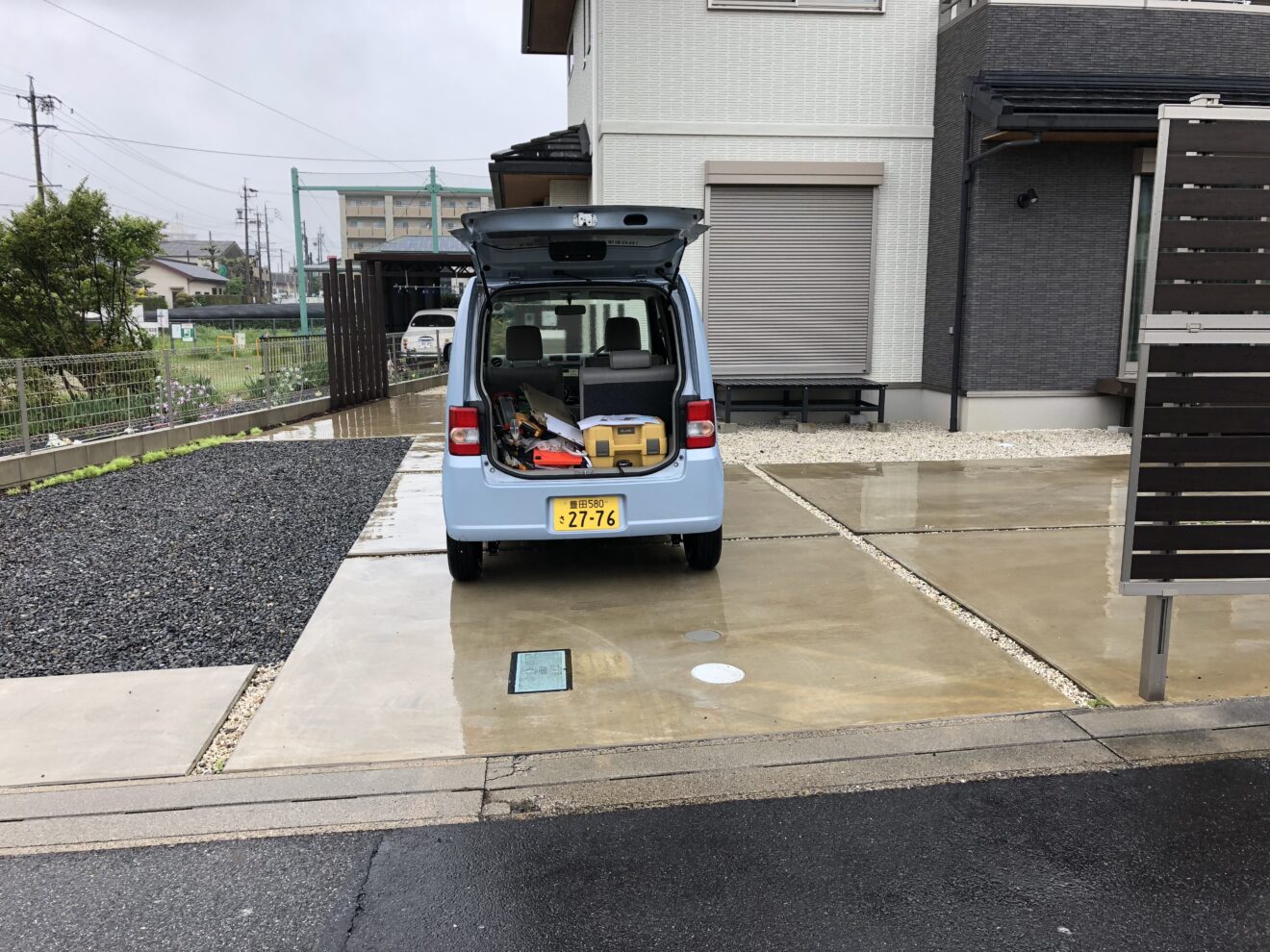 写真：伸縮門扉施工前01