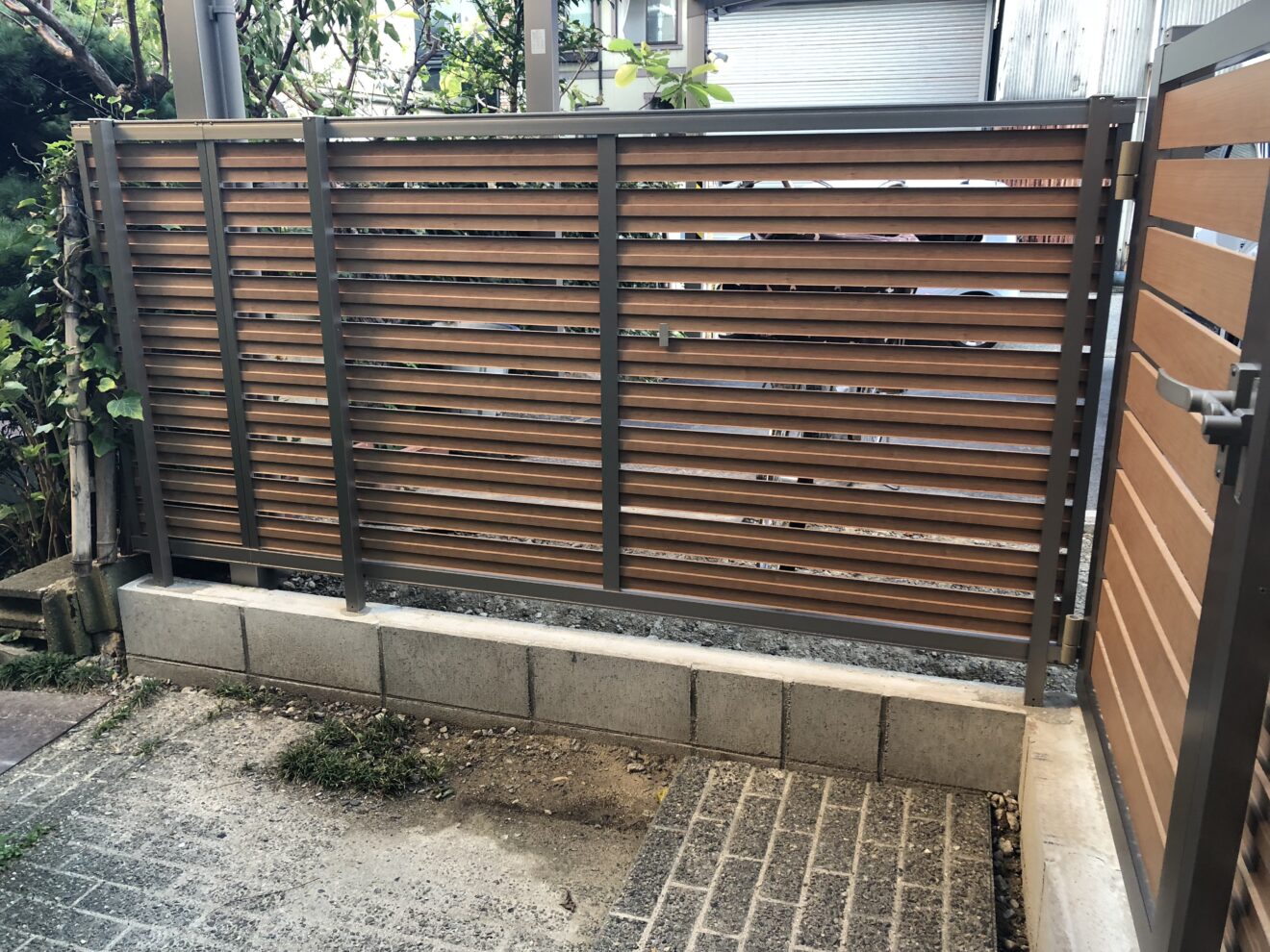 写真：フェンス施工後の庭02 - 福田造園の施行事例（愛知県岡崎市）