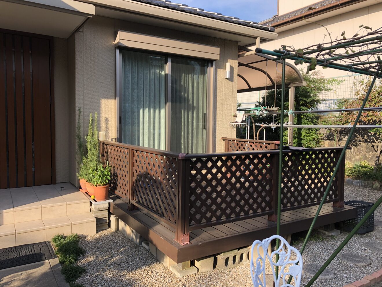 写真：リフォーム前のウッドデッキ - 福田造園の施行事例（愛知県みよし市）