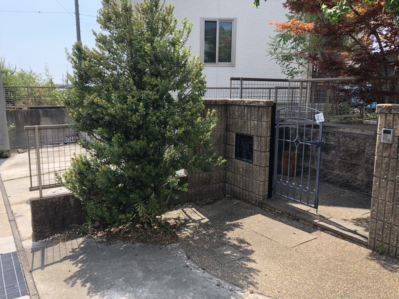 写真：リフォーム前の門塀周り - 福田造園の施行事例（愛知県みよし市）