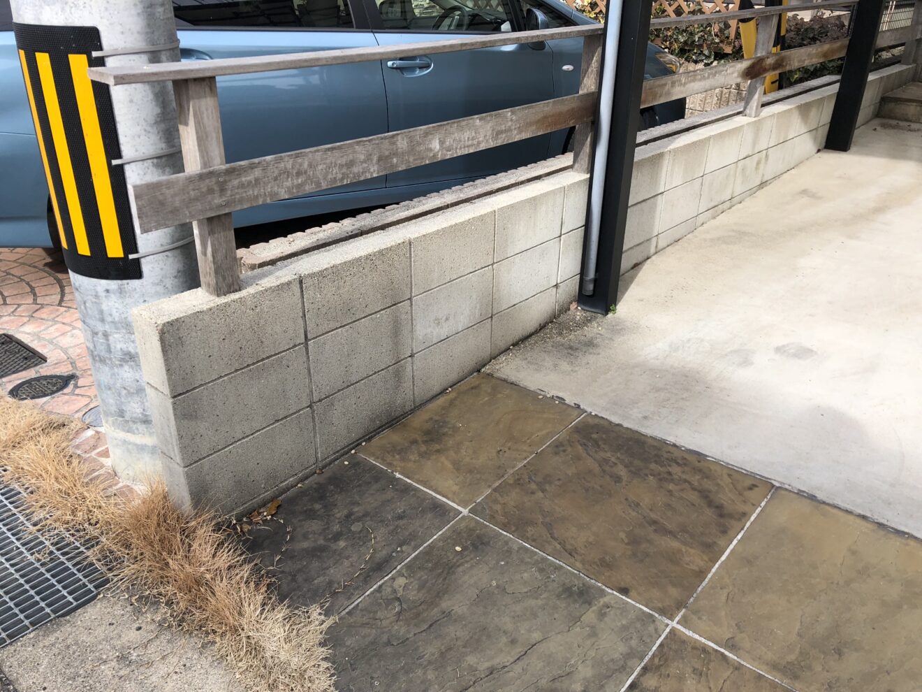 写真：リフォーム前のブロック塀 - 福田造園の施行事例（愛知県みよし市）