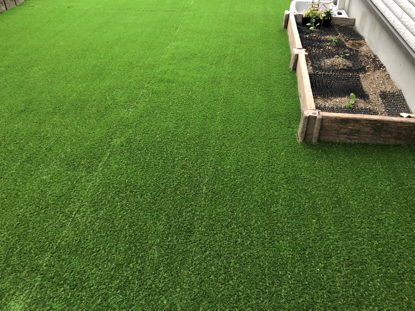 写真：人工芝施工後の庭 - 福田造園の施行事例（愛知県日進市）