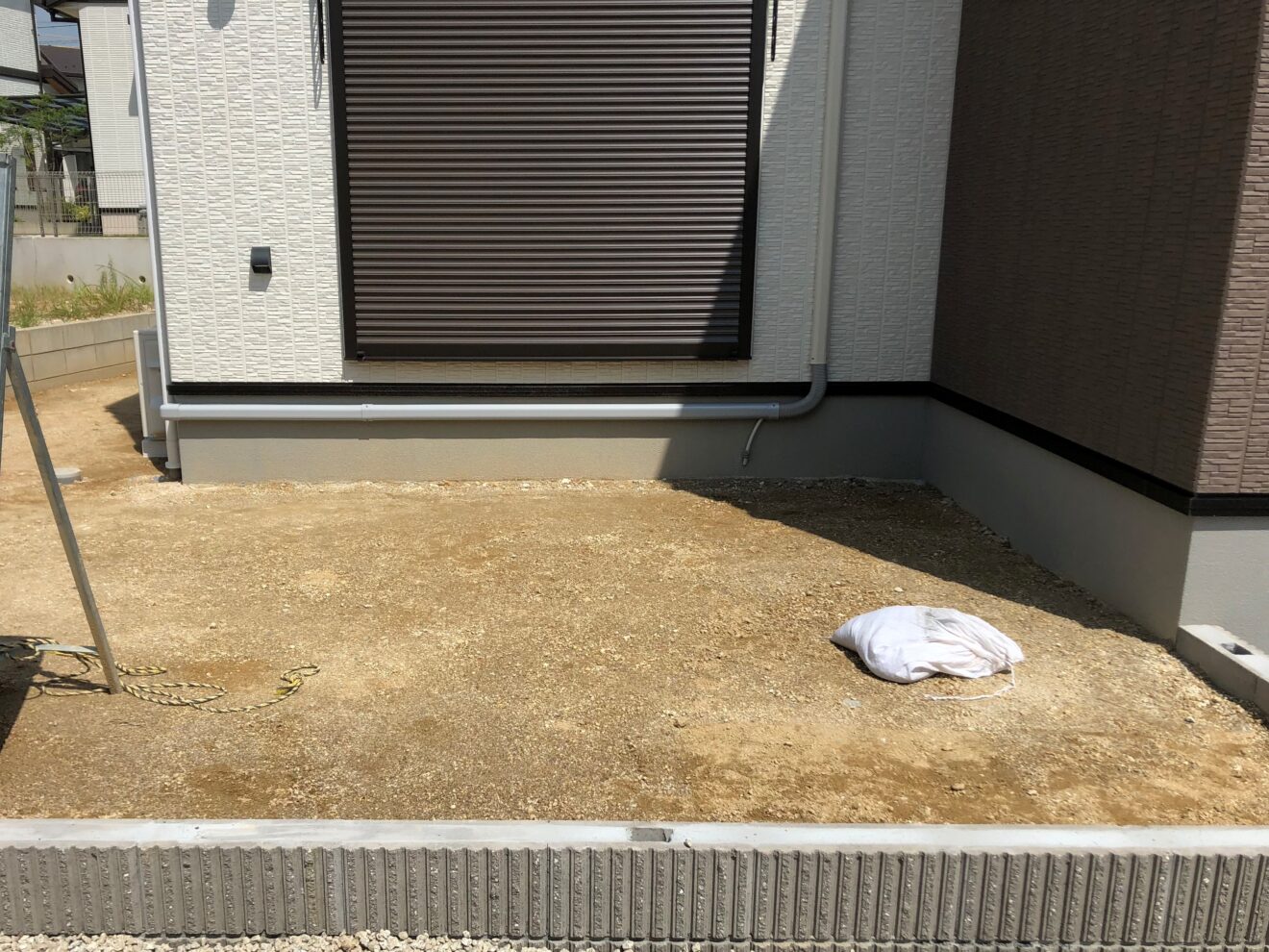 写真：ウッドデッキ施工前の庭 - 福田造園の施行事例（愛知県豊田市）