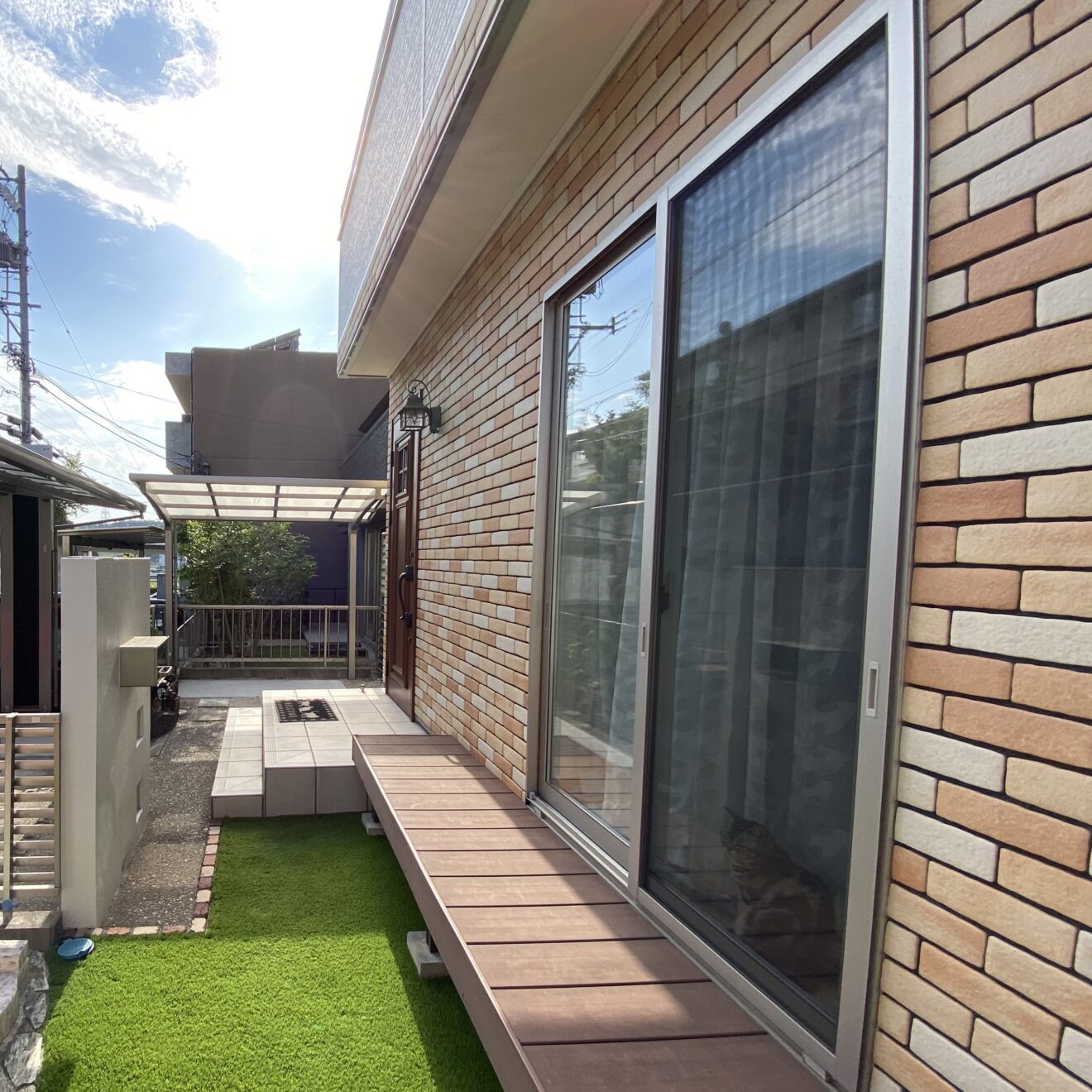 写真：テラス屋根施工前の庭 - 福田造園の施工事例（愛知県みよし市）