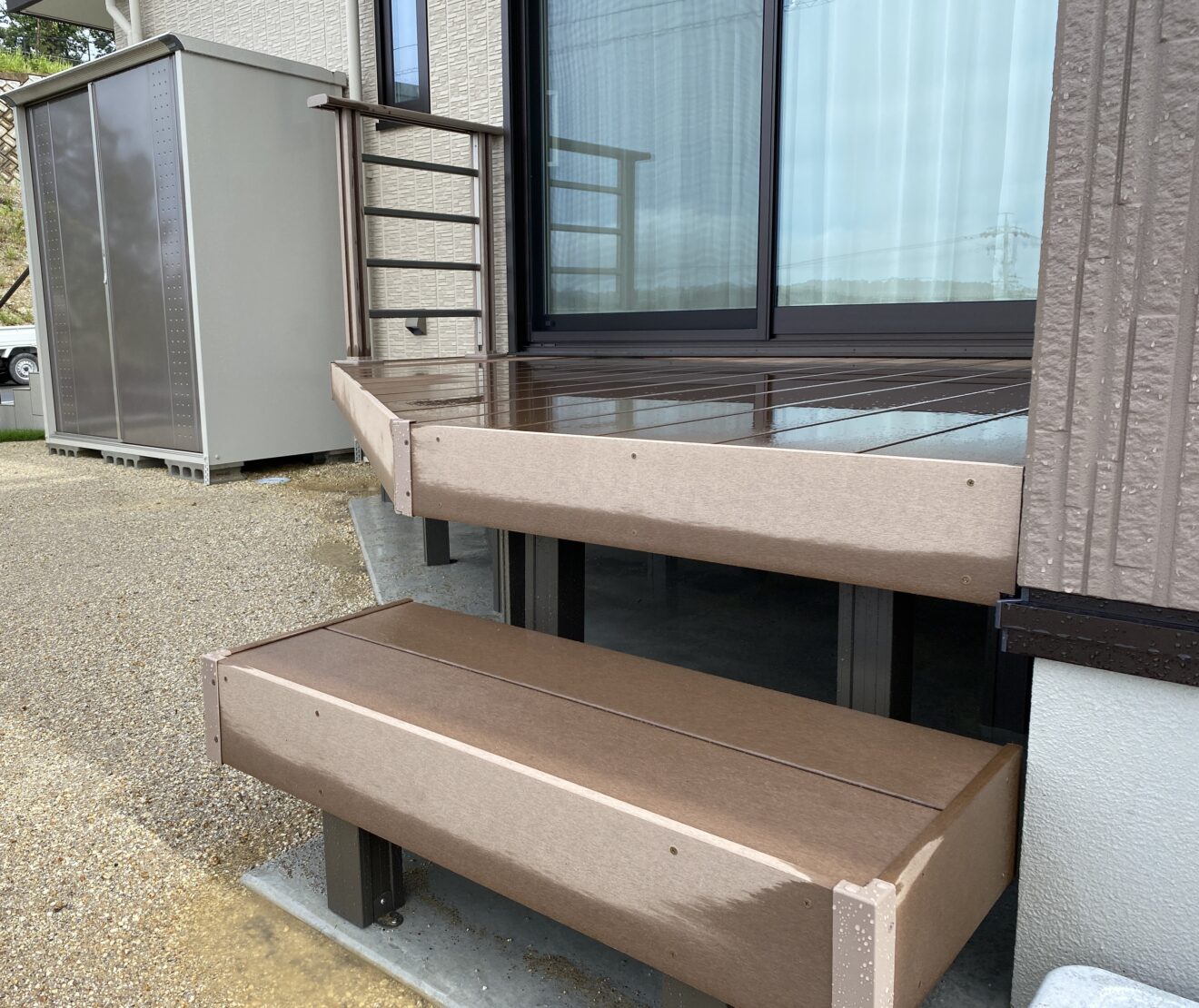 写真：ウッドデッキ施行後の庭 - 福田造園の施工事例（愛知県豊田市）