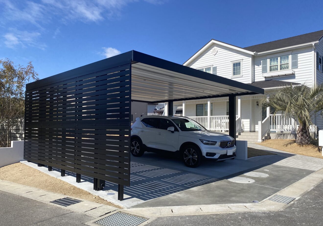 写真：カーポート施行後の駐車場01 - 福田造園の施工事例（愛知県豊田市）