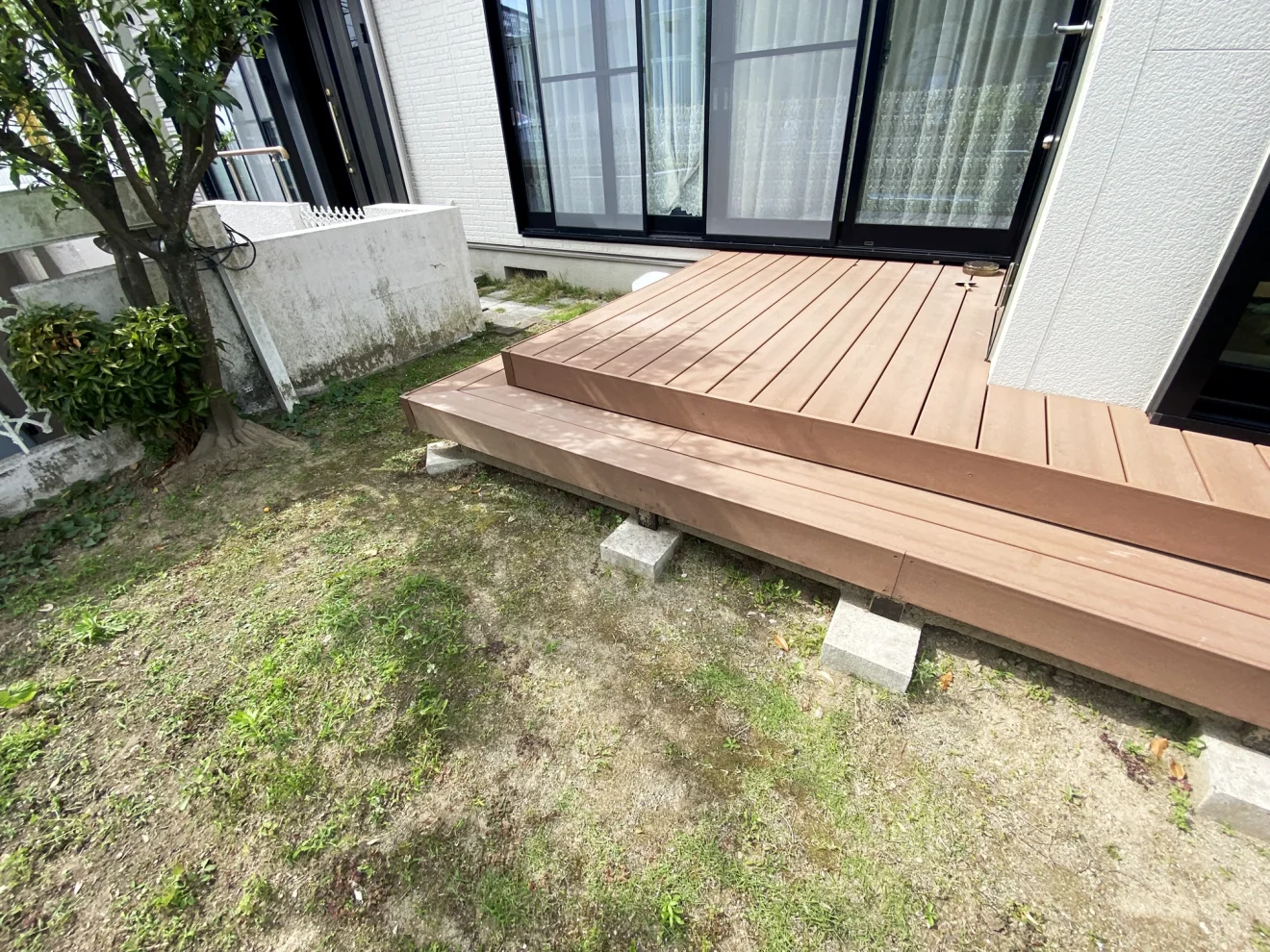 写真：人工芝施工前の庭02 - 福田造園の施工事例（愛知県岡崎市）