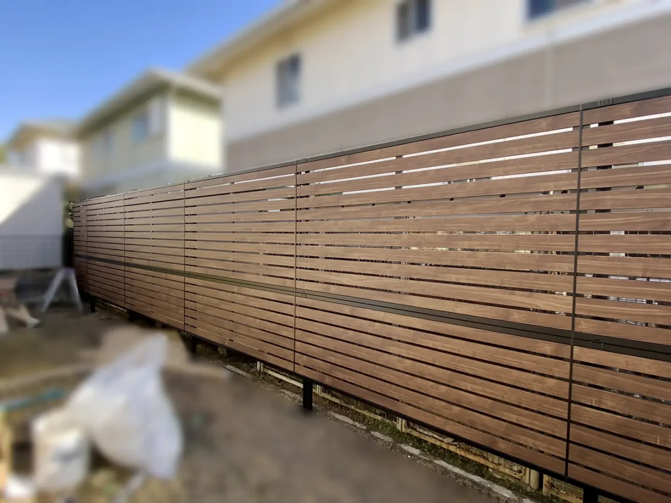 写真：フェンス施工後の庭 - 福田造園の施工事例（愛知県豊田市）