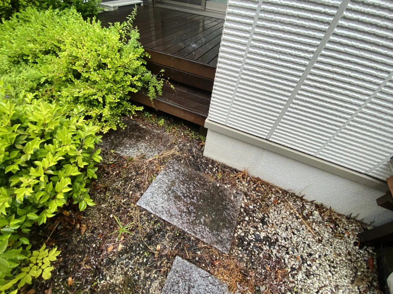 写真：砂利施工前の庭 - 福田造園の施工事例（愛知県みよし市）