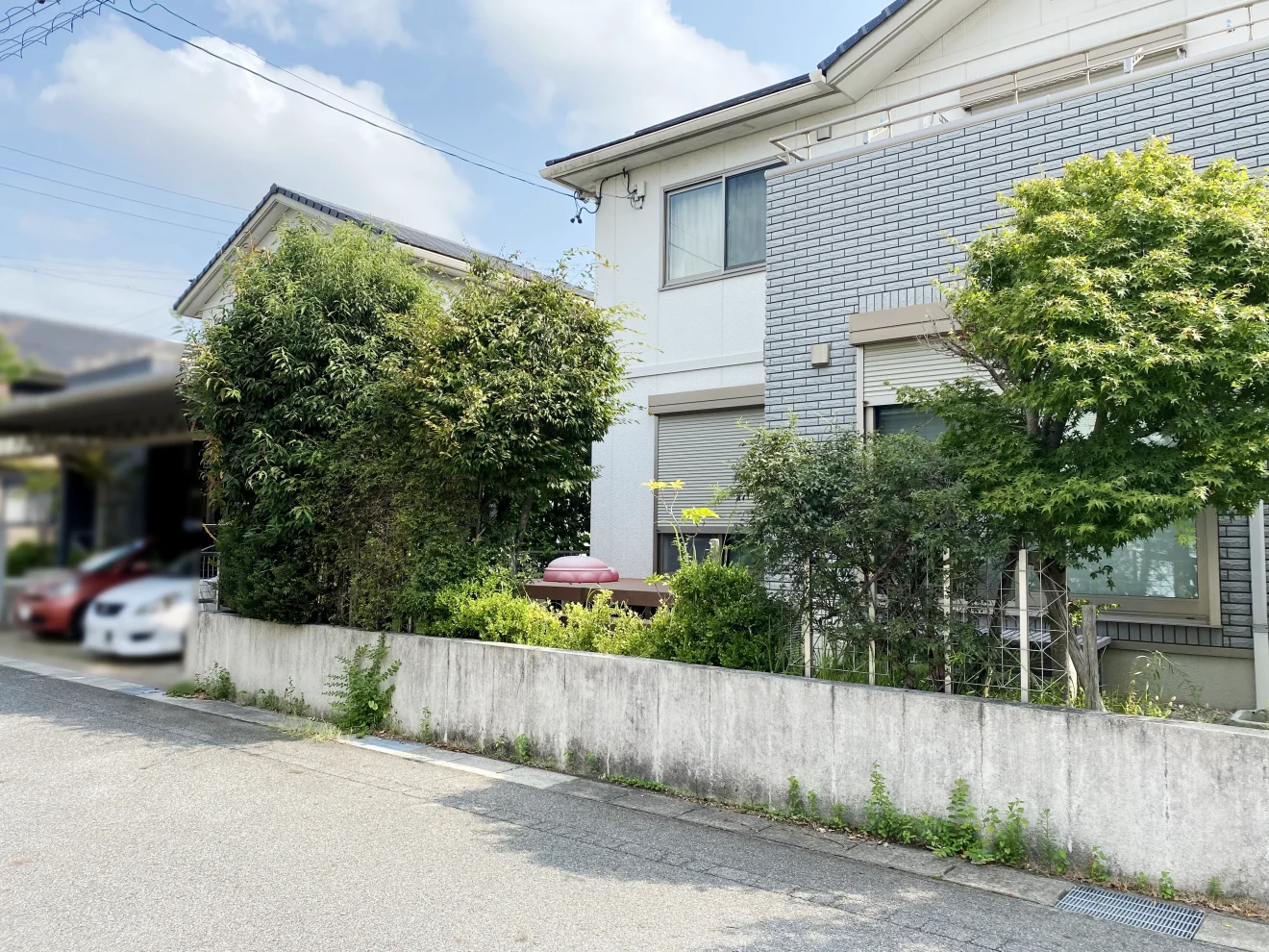 写真：植栽を撤去する前の住宅周り02 - 福田造園の施工事例（愛知県豊田市）