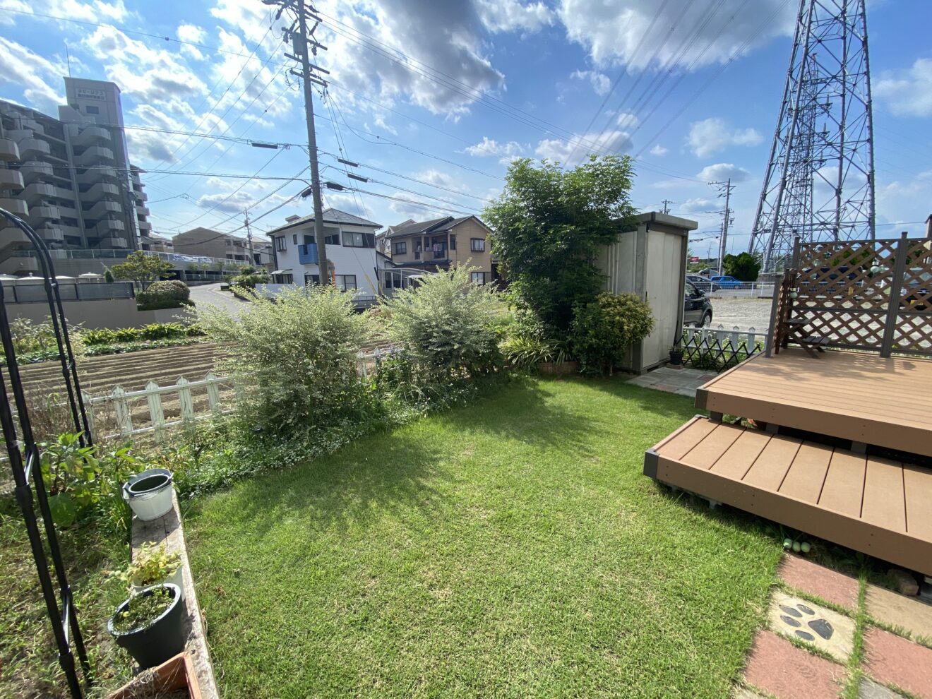 写真：フェンス施工前の庭 - 福田造園の施工事例（愛知県豊田市）