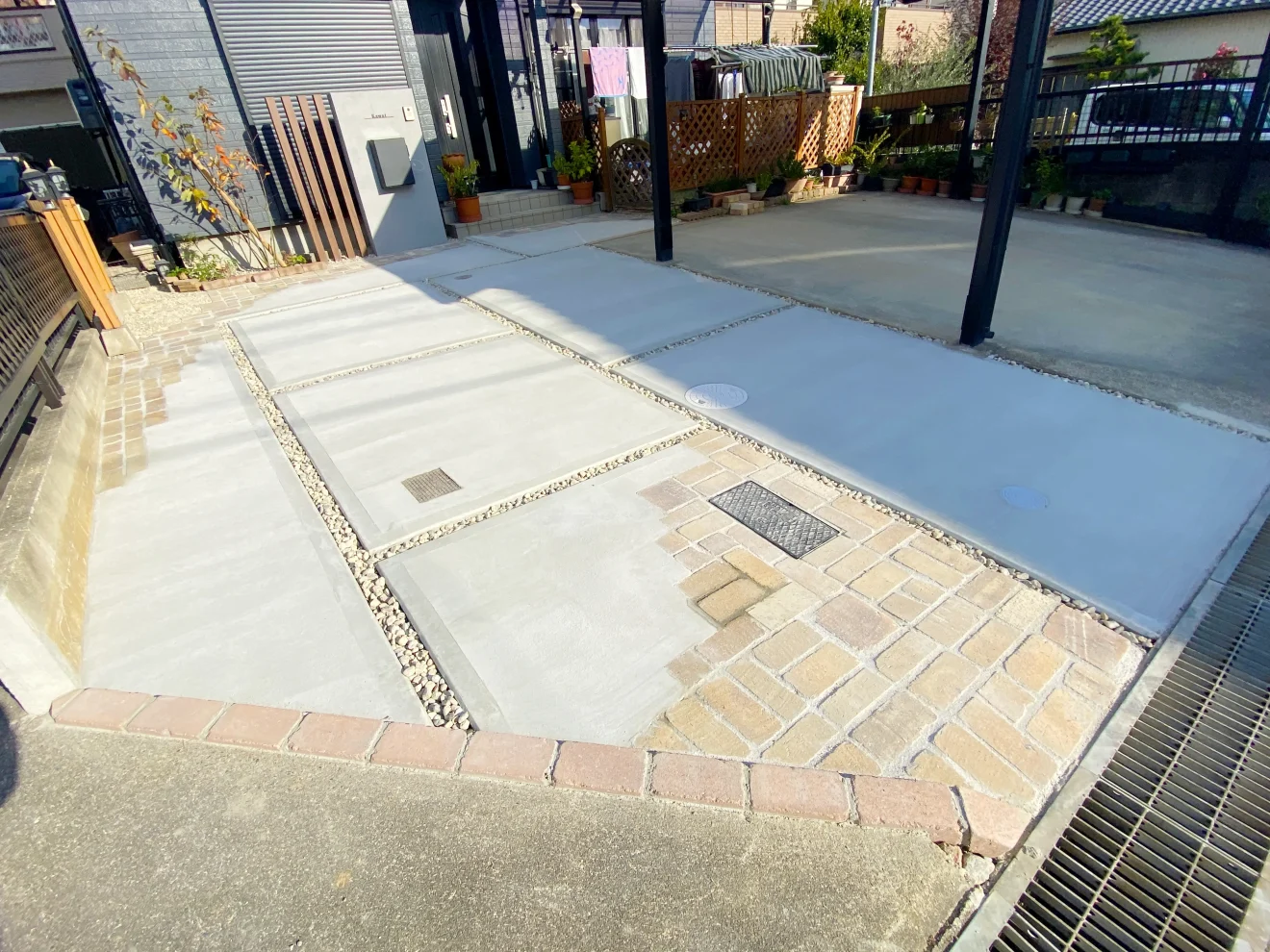 写真：拡張後の駐車場 - 福田造園の施工事例（愛知県大府市）