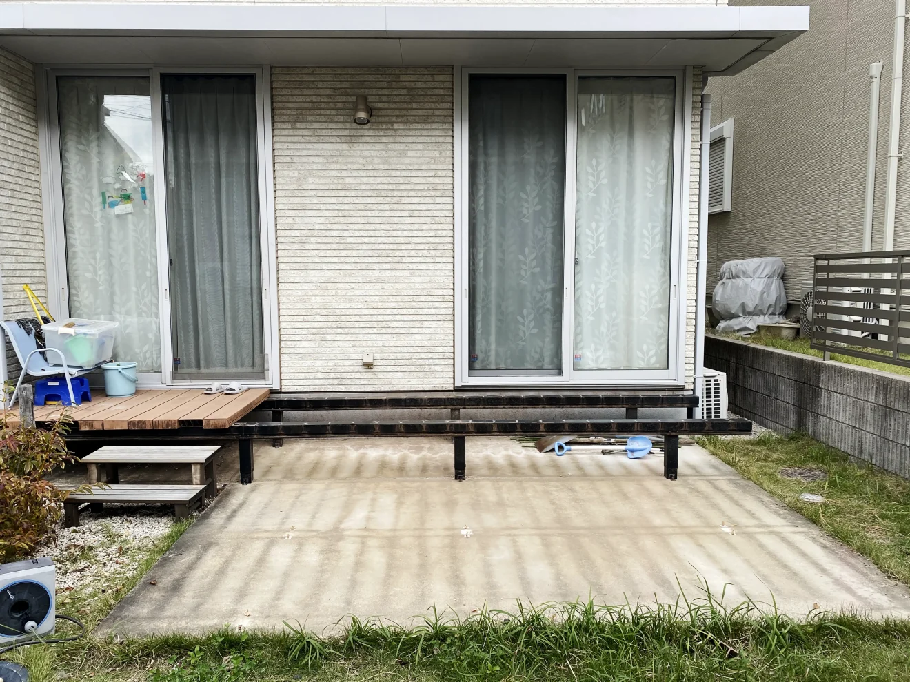 写真：タイルデッキ施工前 - 福田造園の施工事例（愛知県名古屋市）