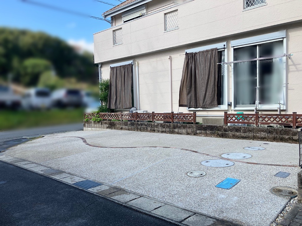 写真：洗い出しコンクリート- 福田造園の施工事例（愛知県豊田市）