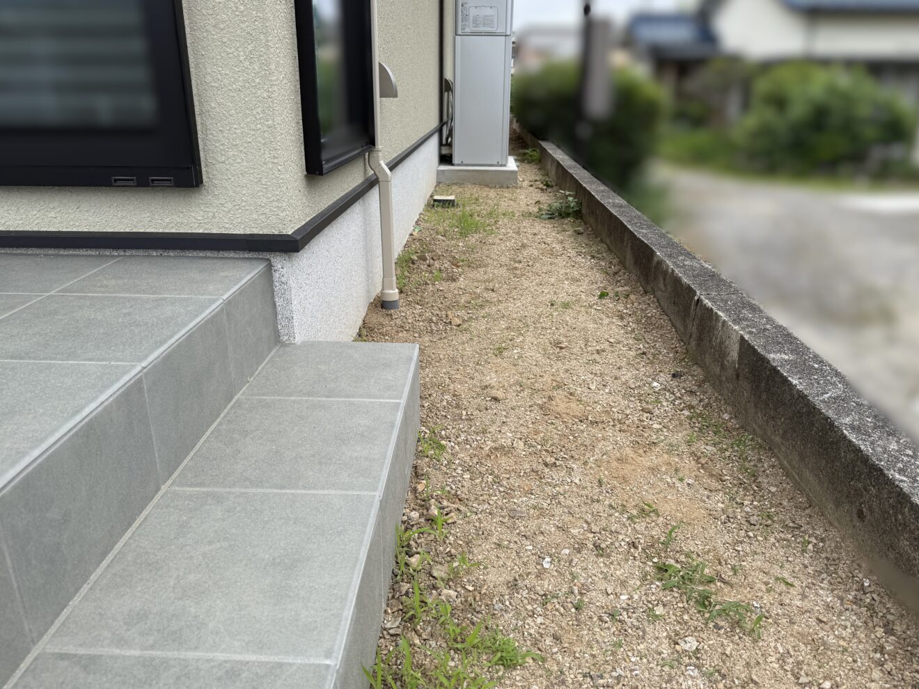写真：新築外構工事前の外観01- 福田造園の施工事例（愛知県豊田市）