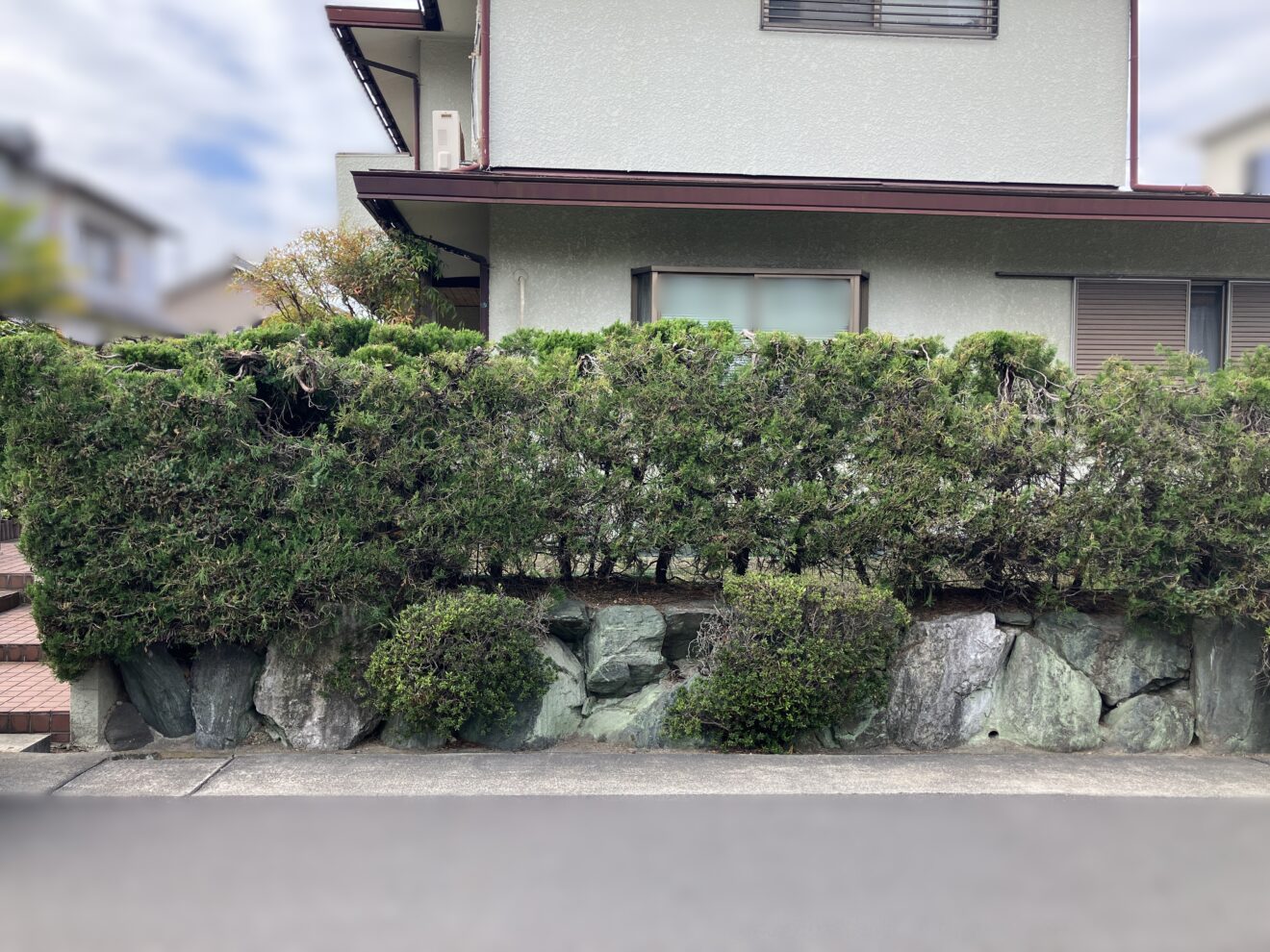 写真：外構リフォーム工事前の外観01- 福田造園の施工事例（愛知県名古屋市）