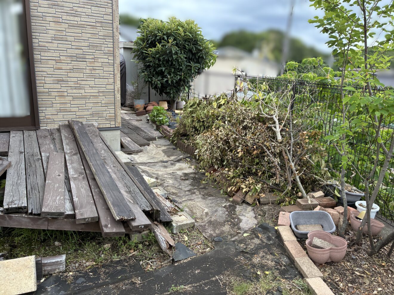 写真：庭リフォーム工事前の外観04- 福田造園の施工事例（愛知県豊田市）